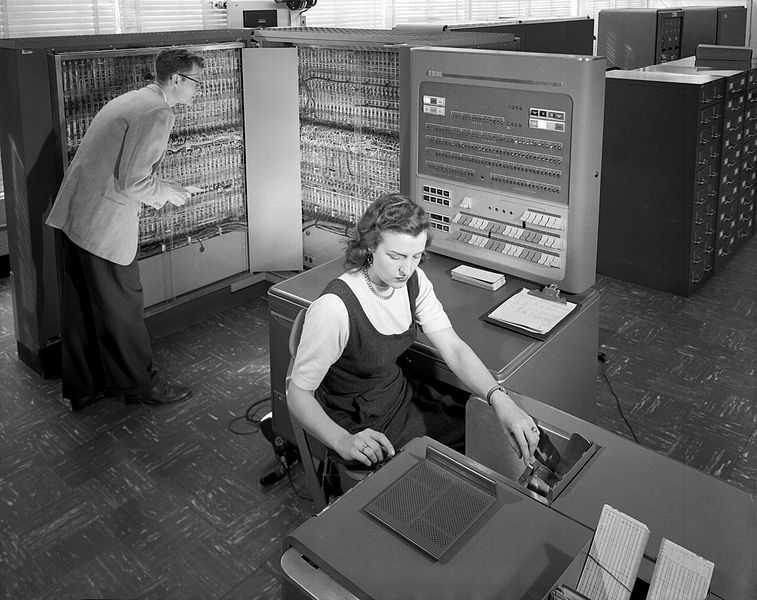 IBM 704 electronic data processing machine, 1957